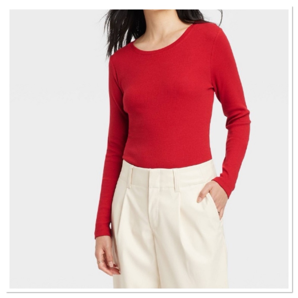 Women’s Long Sleeve Ribbed T-Shirt A New Day NWT